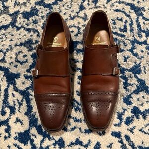 Allen Edmonds "ST. JOHN'S" Chili Men Leather Double Monk Strap Dress Shoes 10D